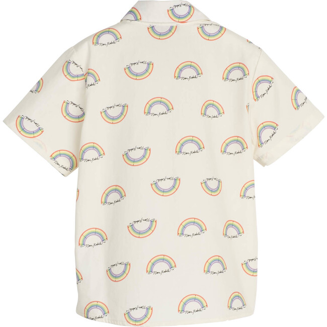 Billie Poplin Shirt, Marshmallow Rainbow - Shirts - 3