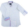 Long Sleeve Mandarin Elephants, Blue - Shirts - 1 - thumbnail