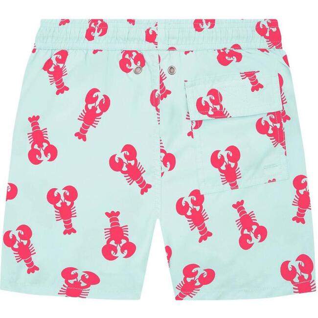 Lobster Swim Trunk,  Light Blue & Berry - Swim Trunks - 2