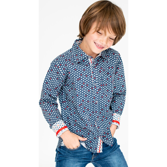 Long Sleeve Siam Sailboat, Blue - Shirts - 4