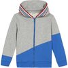 Logo Zip-Up Cardigan, Gray - Sweaters - 1 - thumbnail