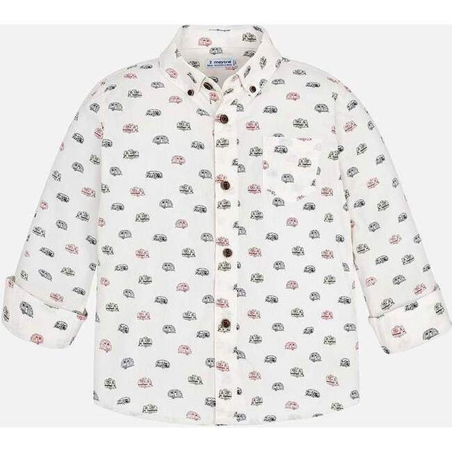 Cream Fantasy Dress Shirt, White - Shirts - 1