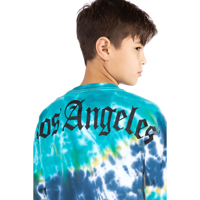 Los Angeles Long Sleeve Tee, Blue Tie-Dye - T-Shirts - 3