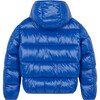 Oversized Boy's Luck Hooded Puffer Jacket, Twilight Blue - Coats - 2