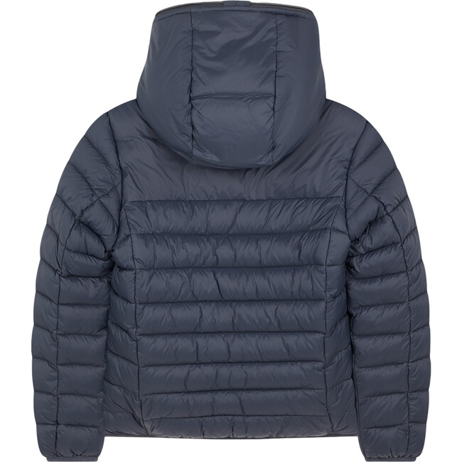 Lightweight Boys Hooded Jacket In Giga With Synthetic Lambskin Lining, Grey Black - Coats - 2