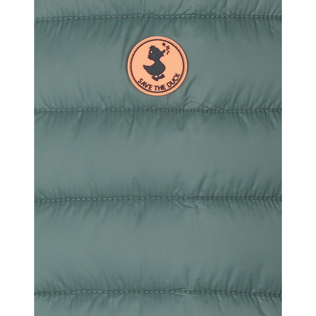 Lightweight Boys Hooded Jacket In Giga With Synthetic Lambskin Lining, Thyme Green - Coats - 3