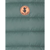 Lightweight Boys Hooded Jacket In Giga With Synthetic Lambskin Lining, Thyme Green - Coats - 3