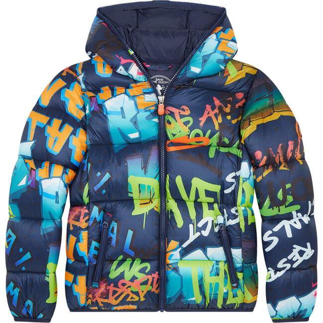 Colorful Print Oversized Boys Hooded Jacket In Mila - Coats - 1