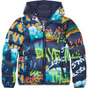 Colorful Print Oversized Boys Hooded Jacket In Mila - Coats - 1 - thumbnail