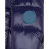 Oversized Boy's Luck Hooded Puffer Jacket, Evening Blue - Coats - 3