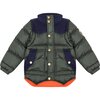 Drew Puff Jacket, Moss Green & Navy Corduroy - Jackets - 1 - thumbnail