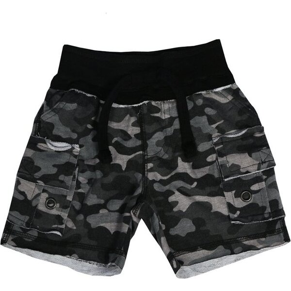 Distressed Camo Cargo Shorts, Black - Mish Shorts | Maisonette