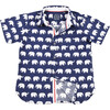 Short Sleeve Erawan Elephants, Blue - Shirts - 1 - thumbnail