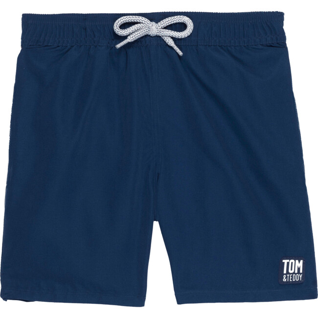 Boy's Solid Swim Shorts, Midnight Blue - Swim Trunks - 1