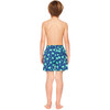 Boys Palm Swim Shorts, Navy and Green - Swim Trunks - 2 - thumbnail