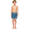 Boy's Octopus Swim Shorts, Dark Blue and Sky - Swim Trunks - 2
