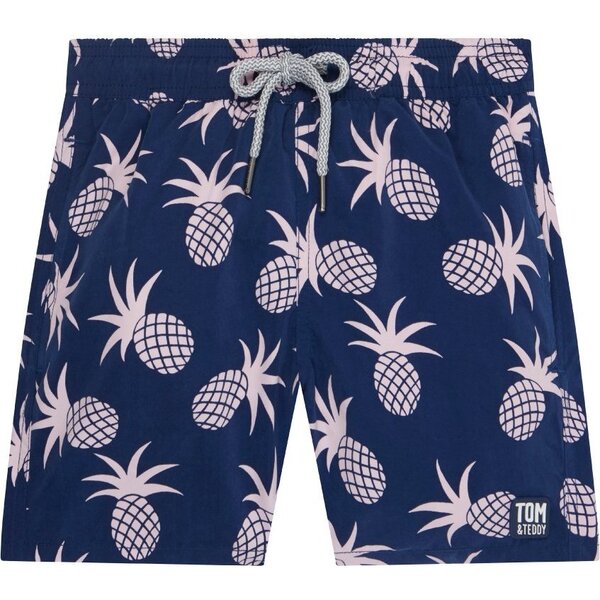 Boys Pineapple Swim Trunk, Shell Pink - Tom & Teddy Sun Shop | Maisonette