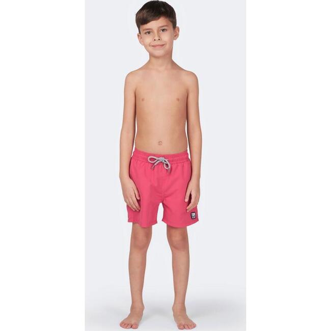 Boys Solid Swim Trunk, Hot Pink