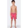 Boys Solid Swim Trunk, Hot Pink - Swim Trunks - 2