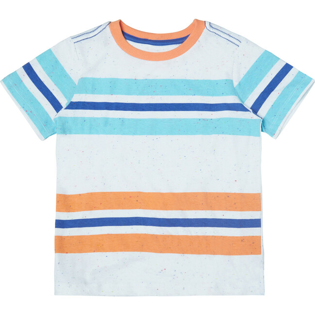 Striped T-Shirt, White Nep - Tees - 1