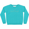Teal Crewneck, Mist Embroidered "outlaw" - Sweaters - 1 - thumbnail