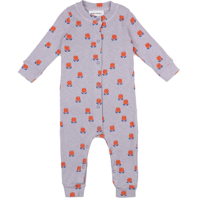 Chocolate Flowers All Over Rib Overall - Overalls - 1