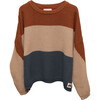 Oversized Cotton Knit, Tricolor - Sweaters - 1 - thumbnail