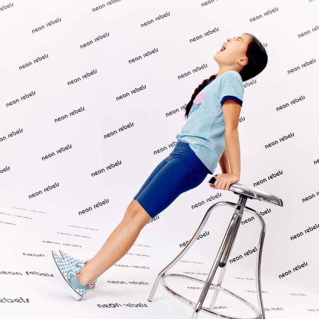 Domino Slub Ringer Tee, Bright Blue - Shirts - 2