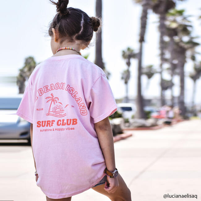Surf Club T-Shirt, Light Pink