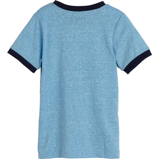 Domino Slub Ringer Tee, Bright Blue - Shirts - 3