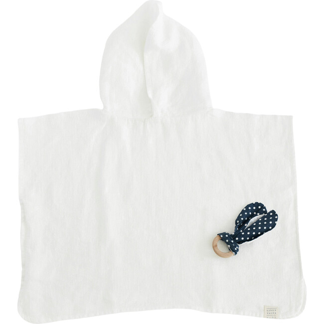 Linen Poncho, White - Cover-Ups - 1