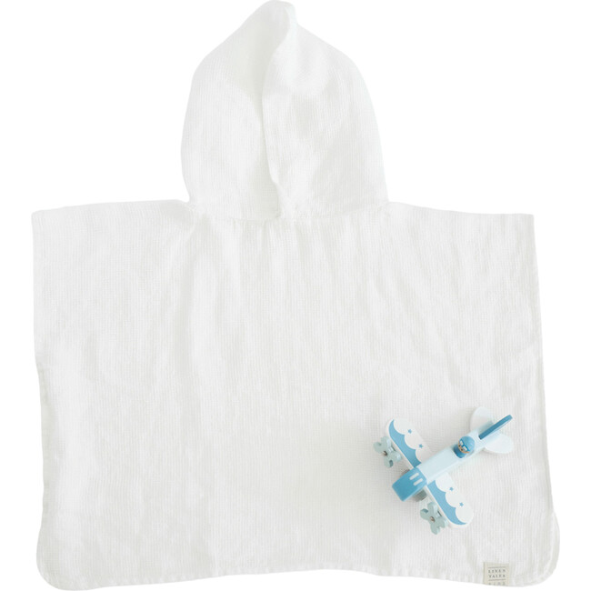 Linen Poncho, White - Cover-Ups - 2