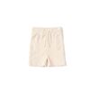 Kids Pull-Up Terry Shorts with Oversized Side Pockets, Cream - Shorts - 1 - thumbnail
