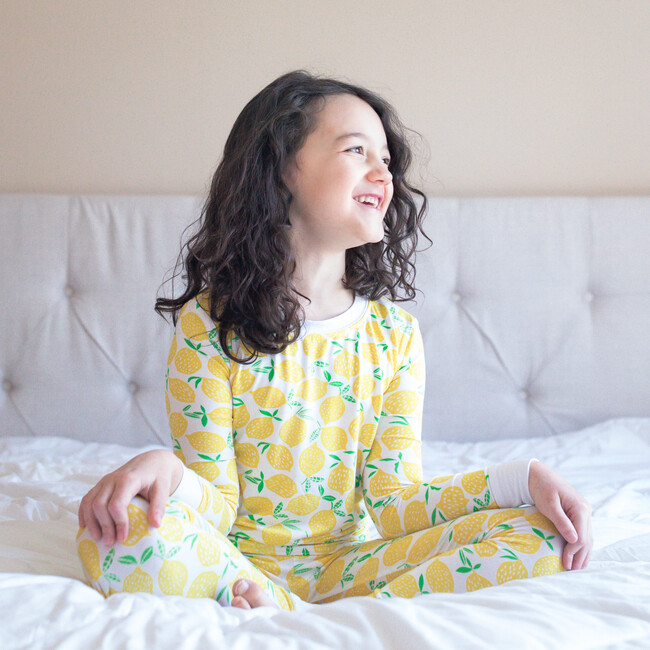 Toddler & Kids Two Piece Bamboo Pajama Set, Lemons - Pajamas - 2