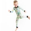 Toddler & Kids Two Piece Bamboo Pajama Set, Green Dinosaurs - Pajamas - 3