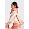 Kids Plaid Blanket Poncho, Beige - Raincoats - 3