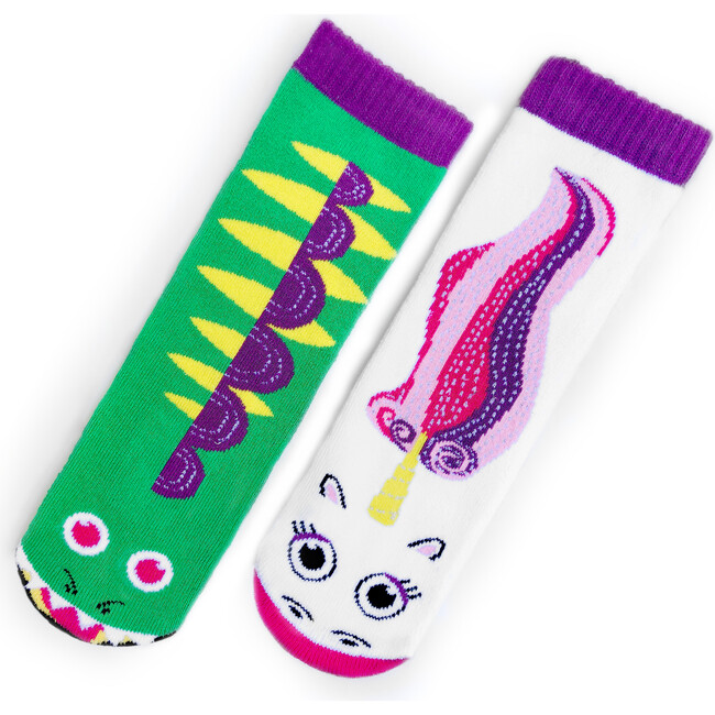 Dragon & Unicorn Fun Mismatched Socks for Adults and Kids