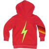 Bolt Stitch Chevron Kids Zip Hoodie, Neon Red - Sweatshirts - 2