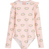 Sophie Swim Rashguard One Piece, Pink Salt Rainbow - One Pieces - 1 - thumbnail