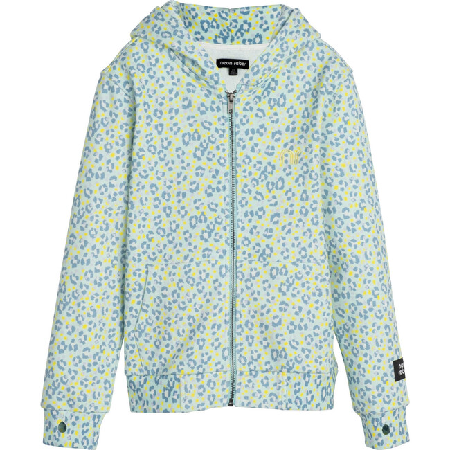 Rowan Sweatshirt Hoodie, Mint Leopard