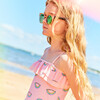 Isadora Ruffle One Piece Swim Suit, Pink Salt Rainbow - One Pieces - 4 - thumbnail