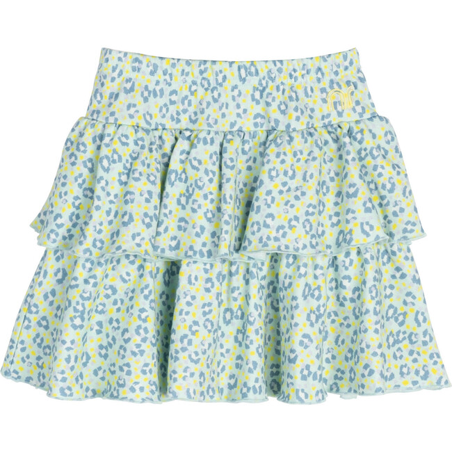 Courtney Ruffle Skirt, Mint Leopard