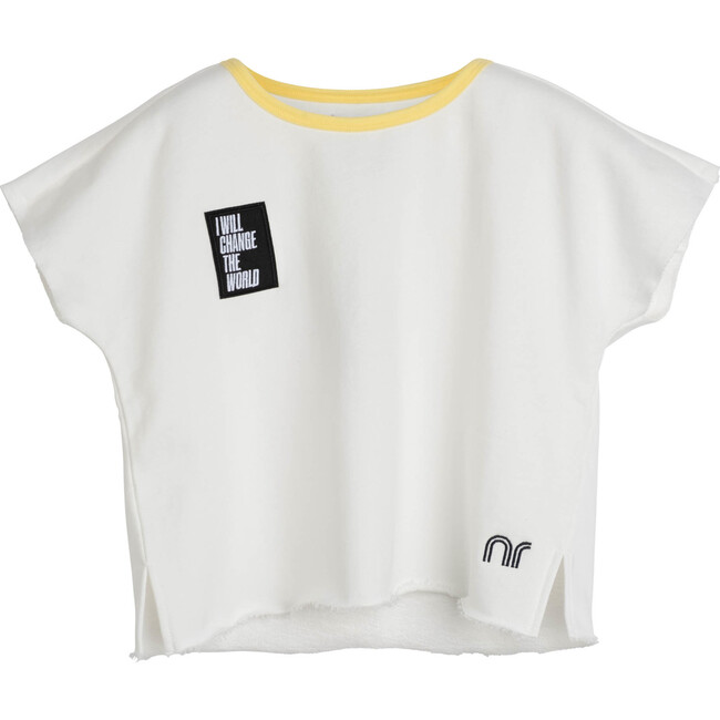 Sawyer Cropped Tee, Marshmallow - Shirts - 1