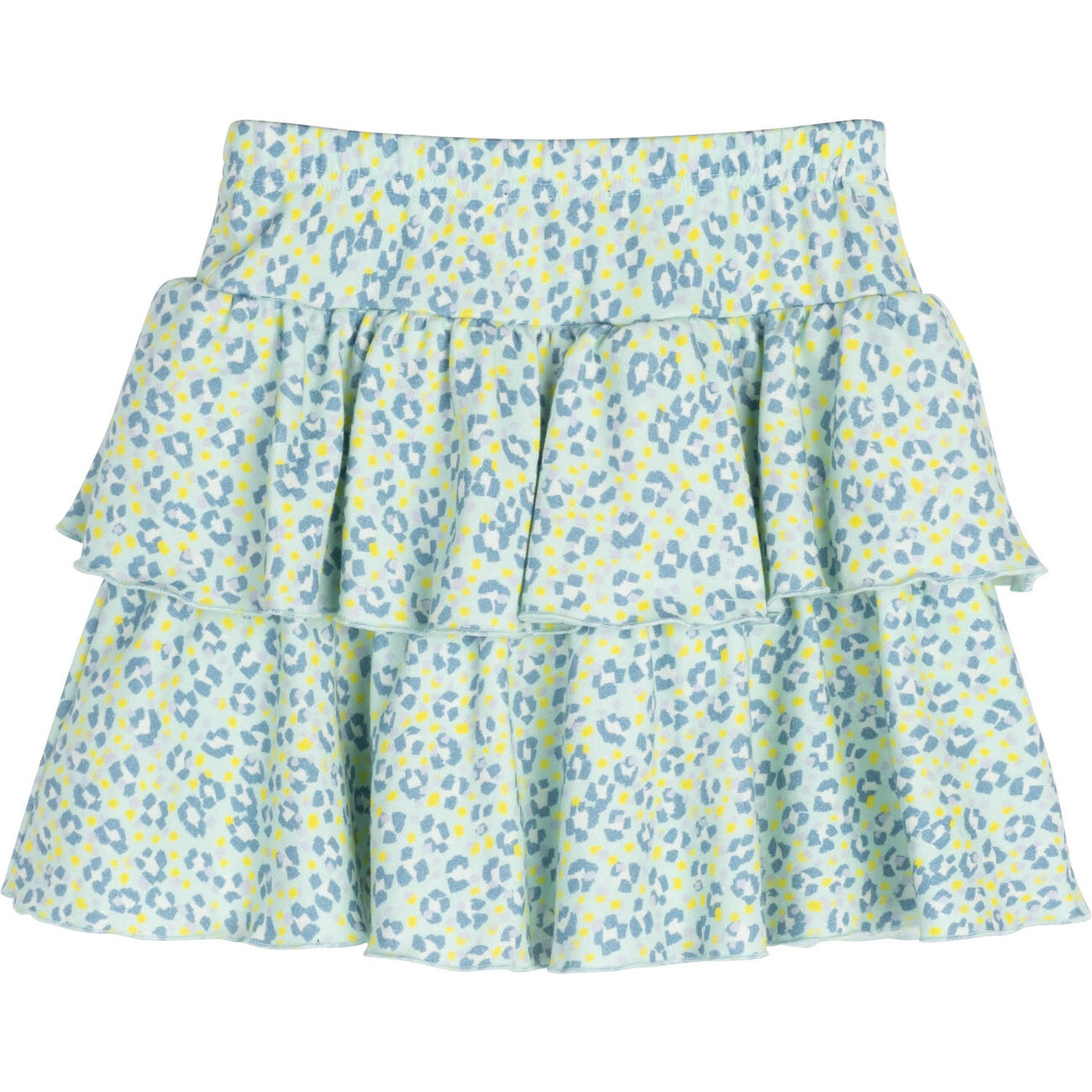 Courtney Ruffle Skirt, Mint Leopard - Neon Rebels Exclusives