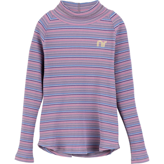 Ellis Ribbed Turtleneck, Lavender Multi - Shirts - 1