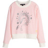 Ava Raglan Cropped Crewneck Sweatshirt, Pink Unicorn - Sweatshirts - 1 - thumbnail