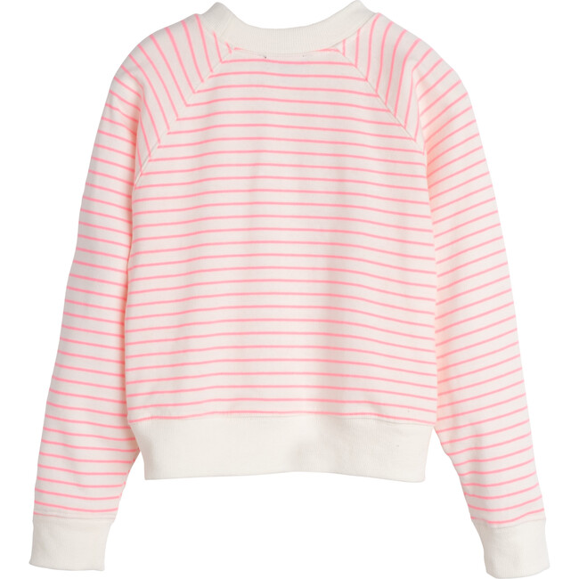 Ava Raglan Cropped Crewneck Sweatshirt, Pink Unicorn - Sweatshirts - 2