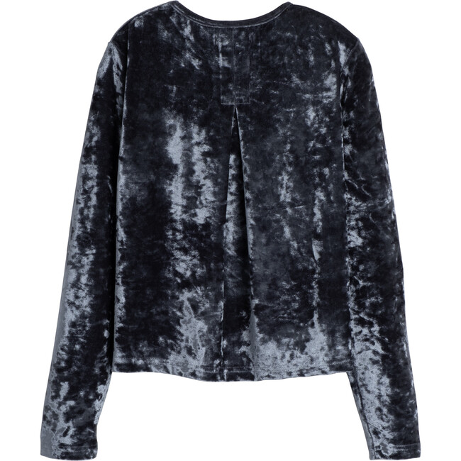 Josephine Velour Top, Dusty Blue - Shirts - 3