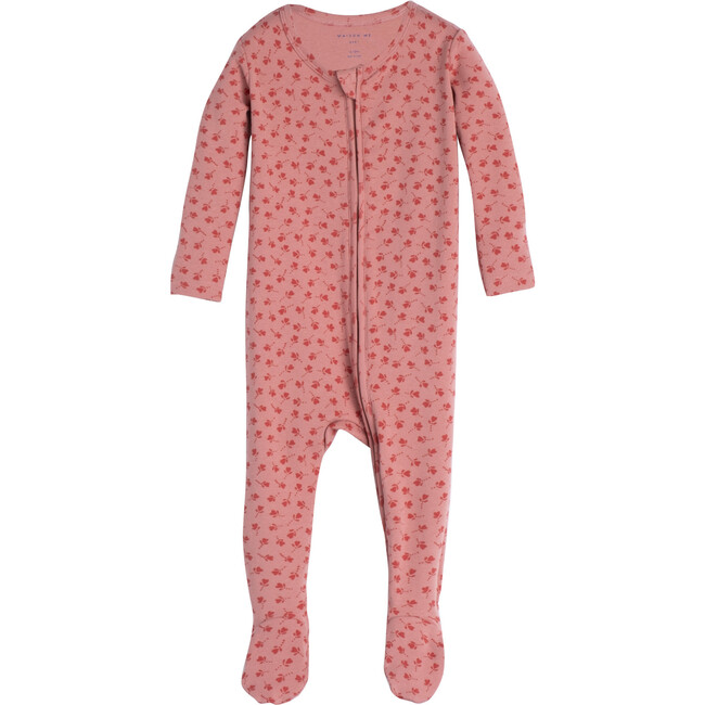 Baby Sawyer Zip Footie Pajamas, Ditsy Hearts - Pajamas - 1 - zoom