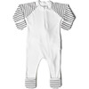 Zip Footie, Grey Stripe - Footie Pajamas - 1 - thumbnail